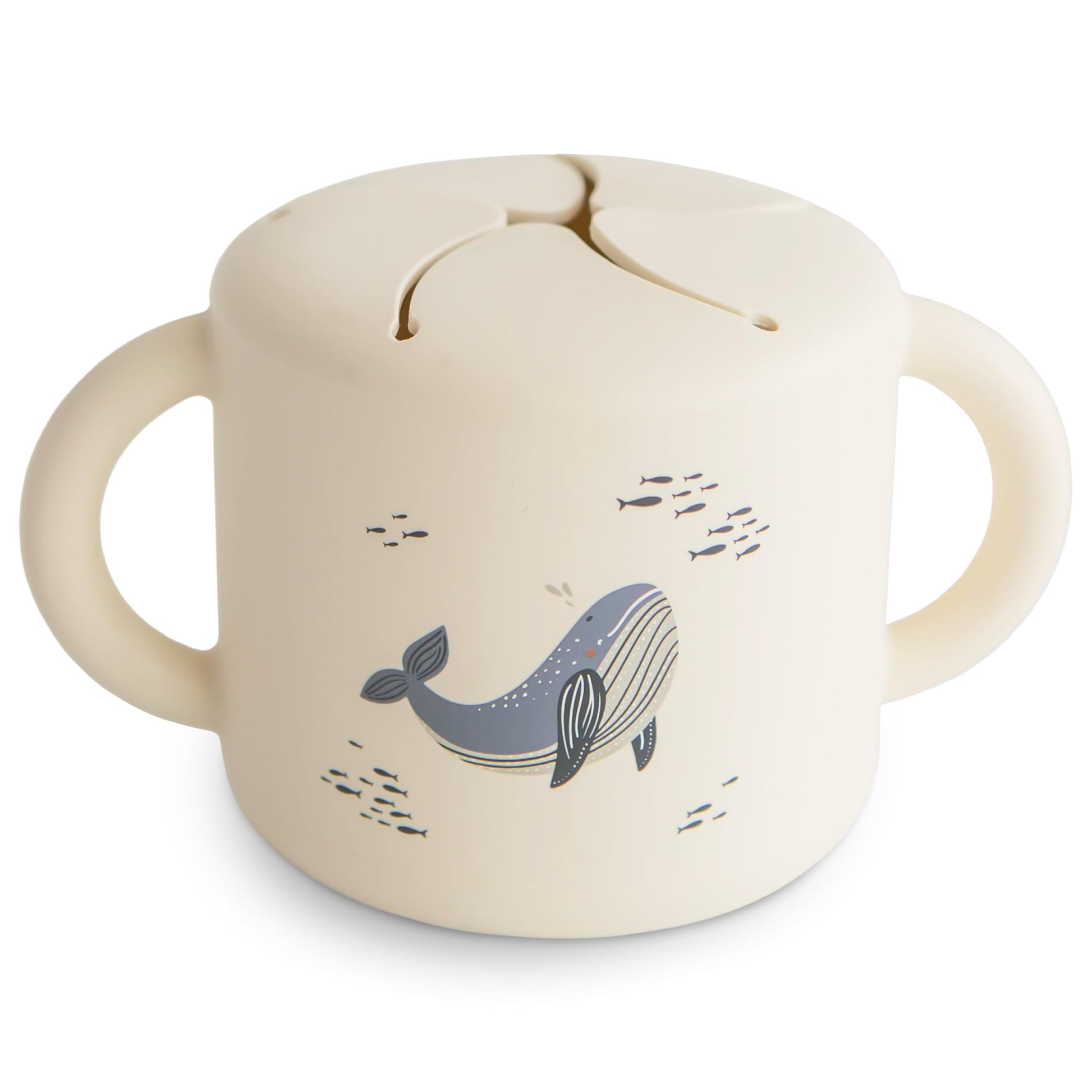 Mushie Silicone Snack Cup | Spill Proof Food Container For Toddler And Baby (Whales)