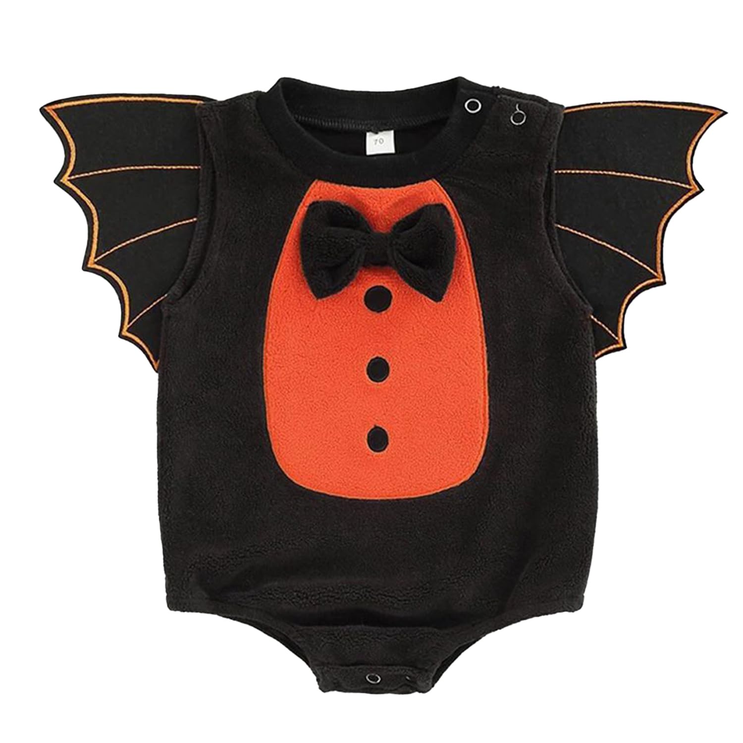 Fancyinn Infant Baby Halloween Bat Romper Sleeveless Bat Costumes With Wings Toddler Cosplay Party Outfit Black 70 3-6 Months