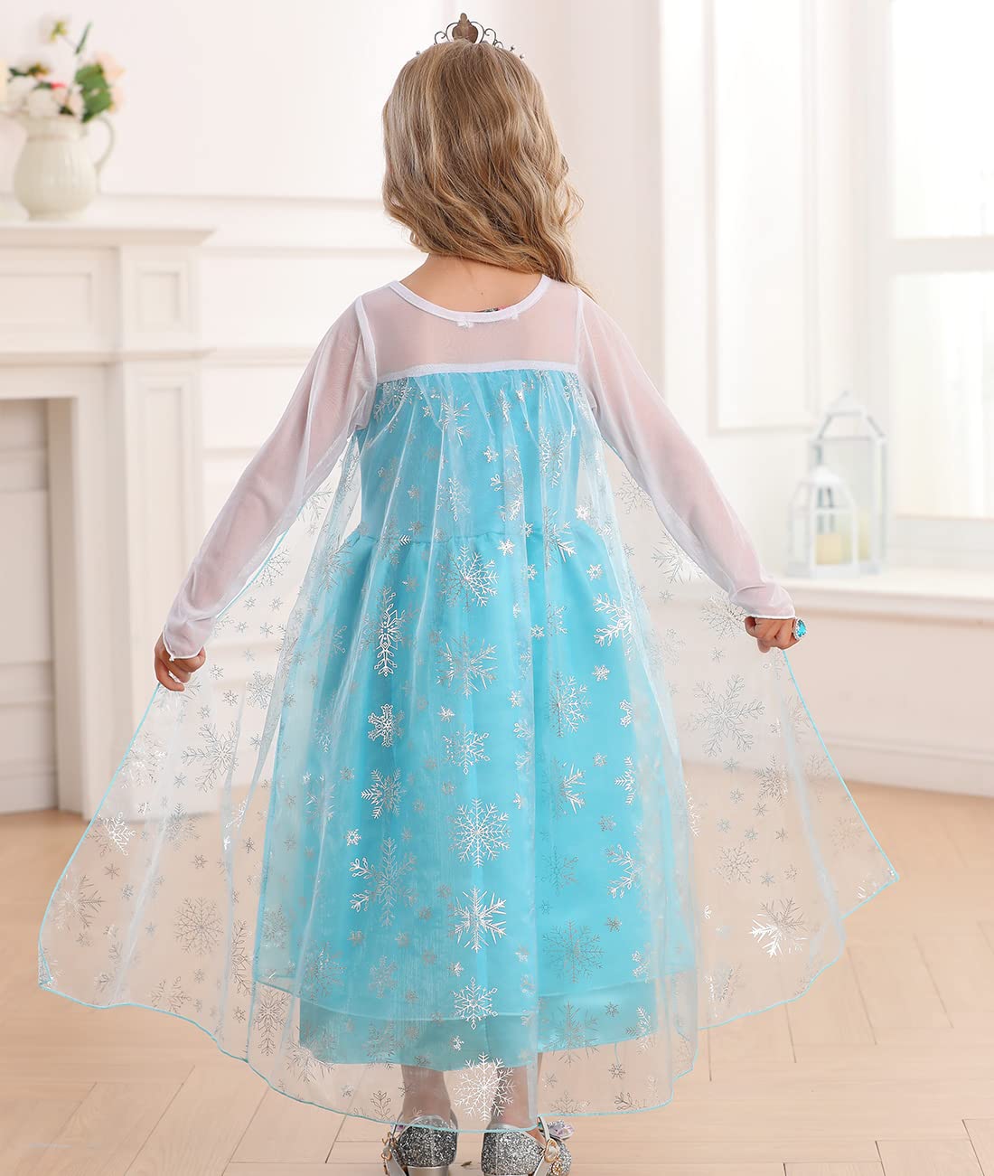 Itvti Little Girls Princess Costume Blue Cosplay Dress Up For Halloween Party With Accessories, Blue, 2-3 Years (Label 100)