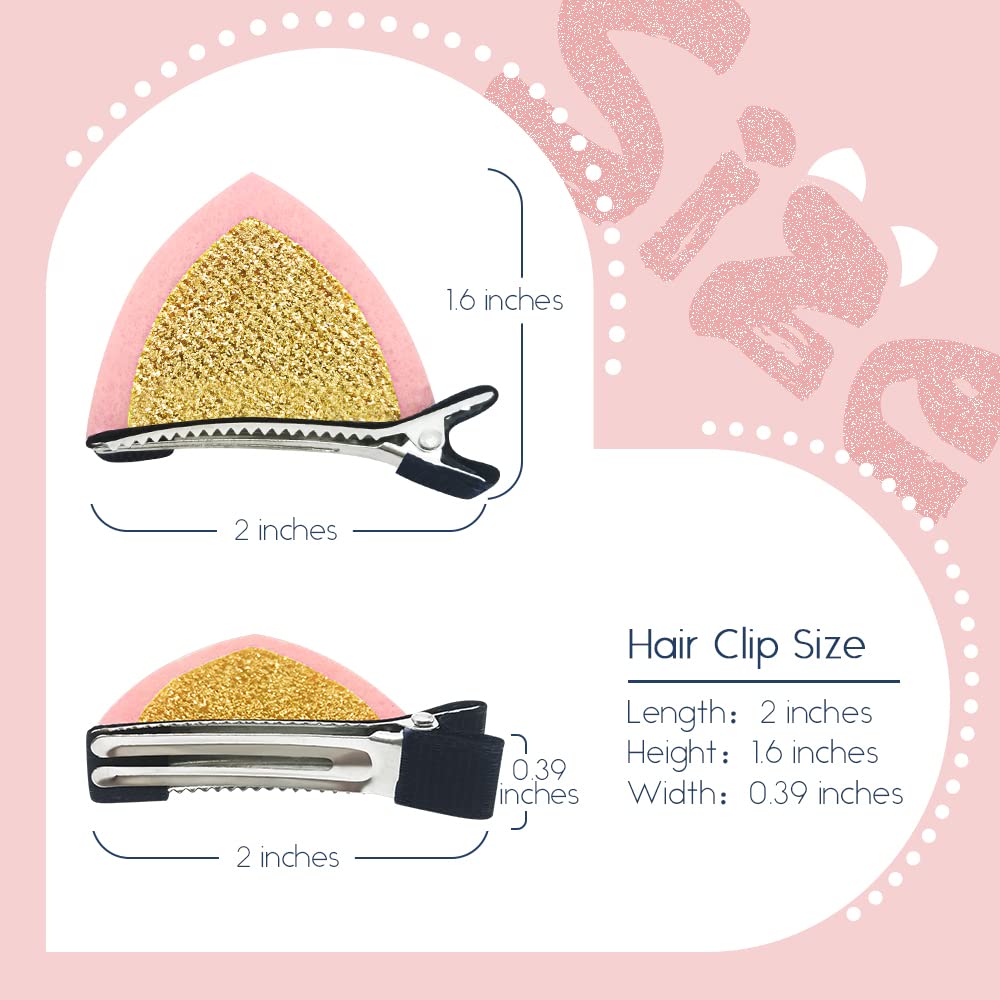 Dreamlover Hair Clips For Girls, Cat Ear Hair Barrettes For Kids, Cute Hair Accessories For Toddler Girls, 16 Pieces