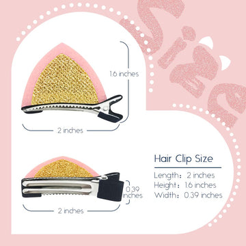 Dreamlover Hair Clips For Girls, Cat Ear Hair Barrettes For Kids, Cute Hair Accessories For Toddler Girls, 16 Pieces