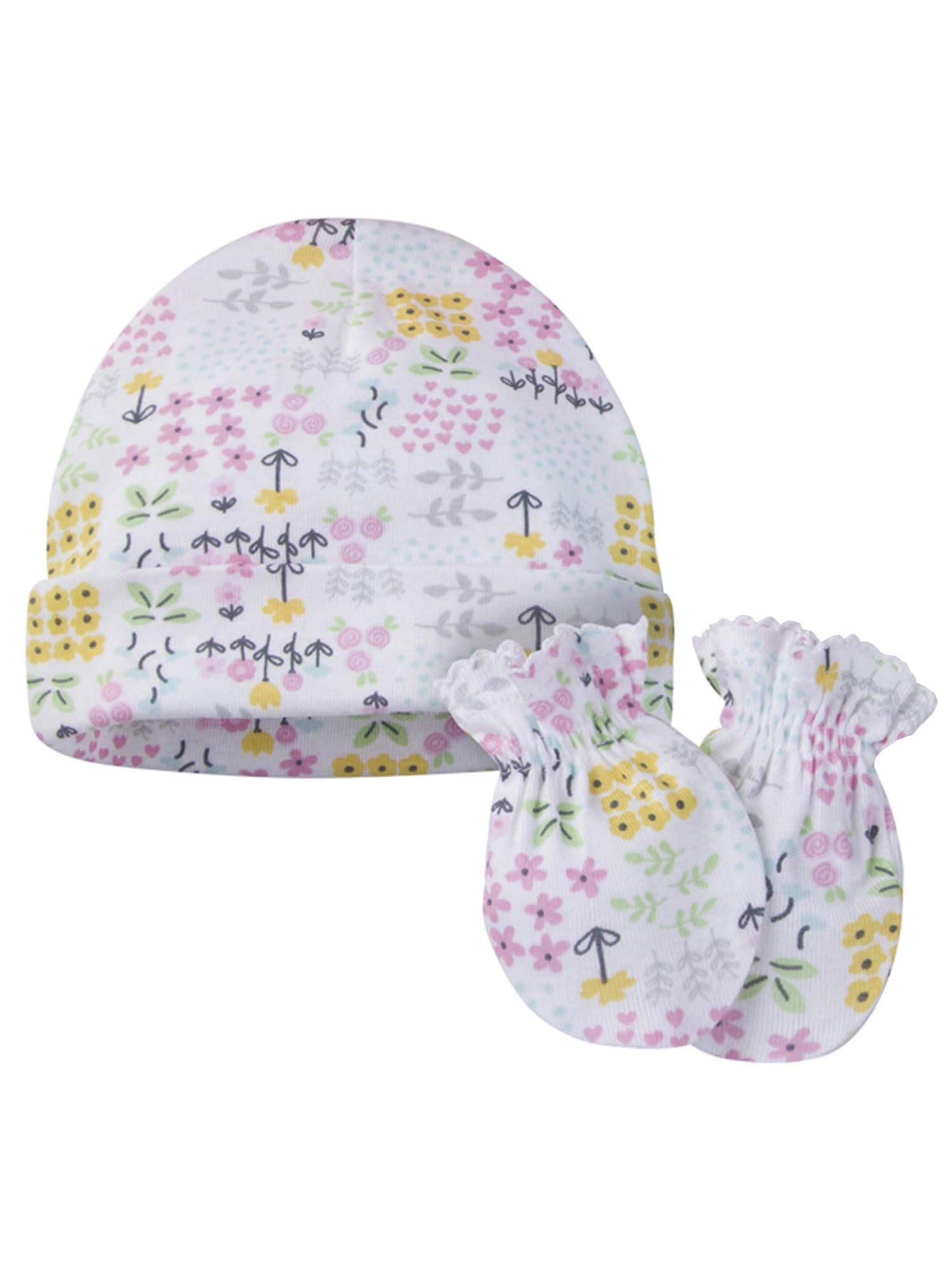 Onesies Brand Unisex Baby 12-Piece Cap And Mitten Set, Cats, Newborn