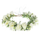 Funsveta Baby Girls Flower Crown Headpiece Boho Little Wreaths for Weddings, Family Photography (Flower White)