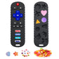 2Pack Teething Toys for Babies, Remote Control Shape Silicone Teether Toys,Baby Teethers for Toddlers Boys Girls (Black + Coral