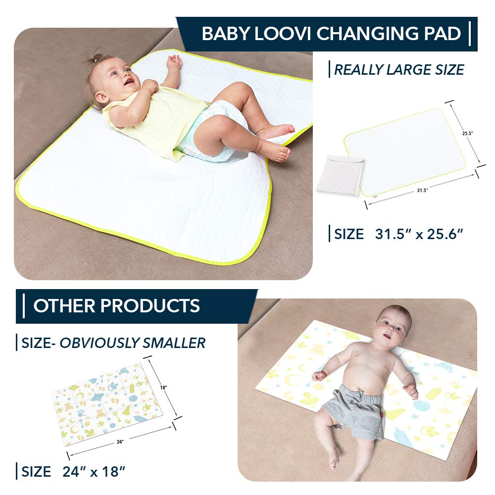 Portable Changing Pad - Waterproof Baby Changing Mat - Large Size 25.5   X31.5   - Foldable Wipeable Diaper Changing Pad - Chang