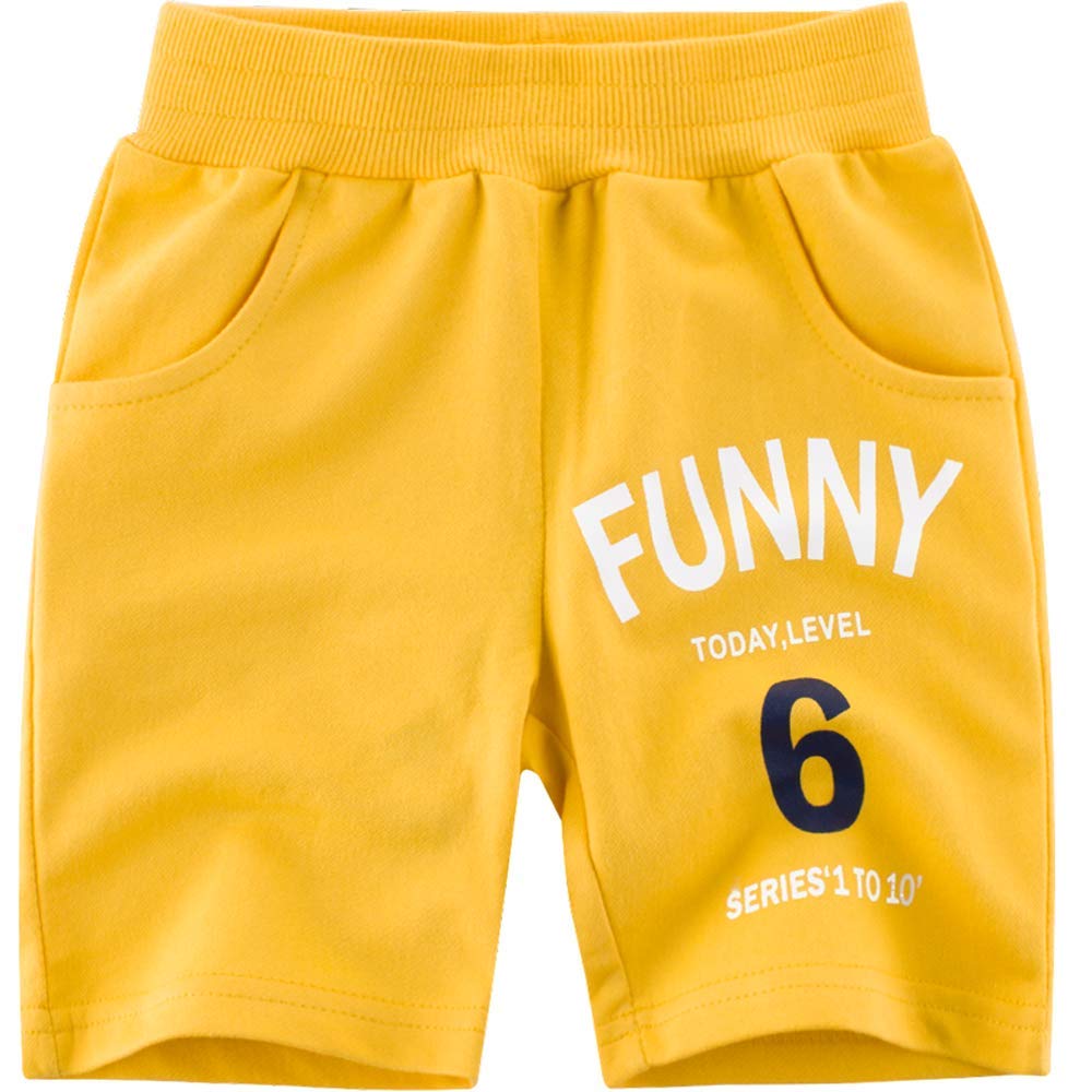 Huaer& Baby Boy'S Summer Shorts 2 Pack (4T, Yellow & Black)