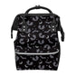 GACTIVITY Black Gray Bats Diaper Bag Travel Backpack Large Capacity Multi-Function Zipper Casual Travel Backpacks for Mom Dad Un