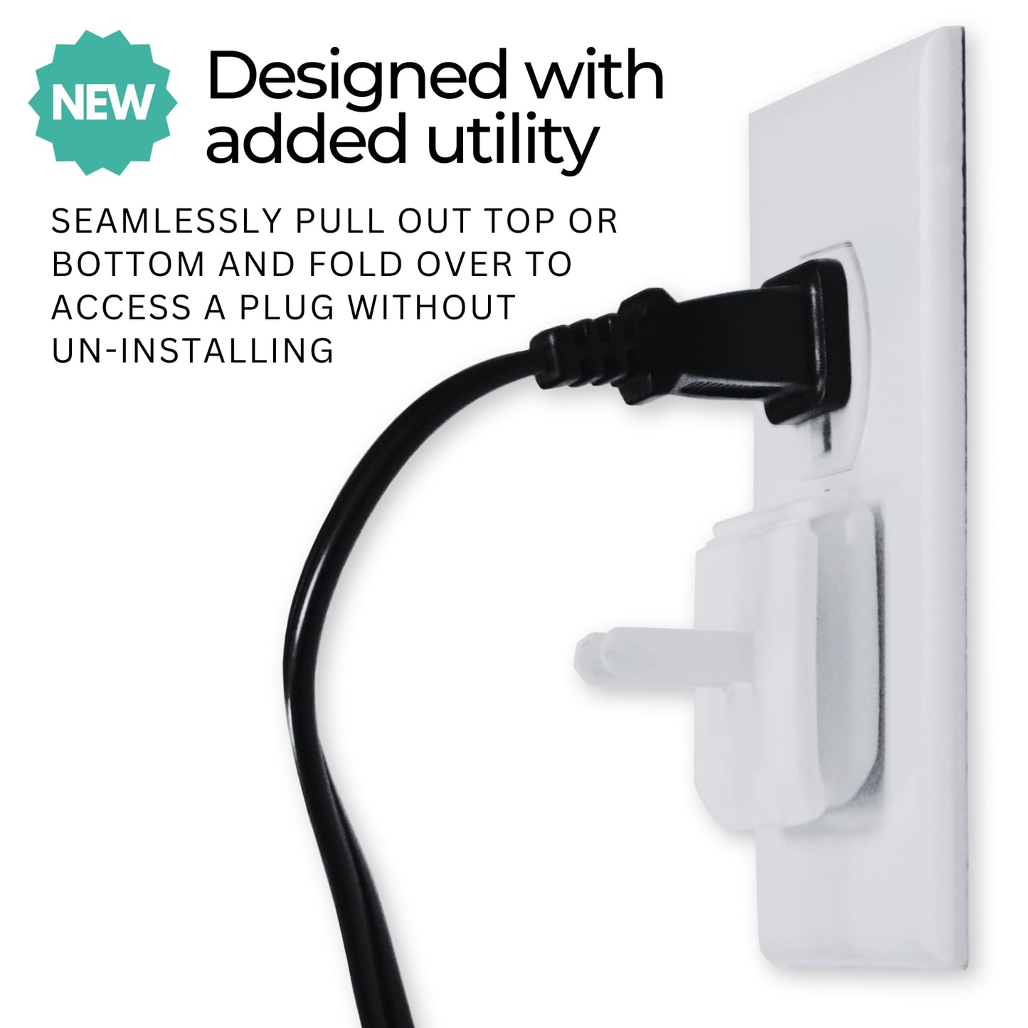 White Double Outlet Covers Baby Proofing (20 Pack, 40 Sockets) | Baby Proof Plug Covers For Electrical Outlets | Safe & Secure B
