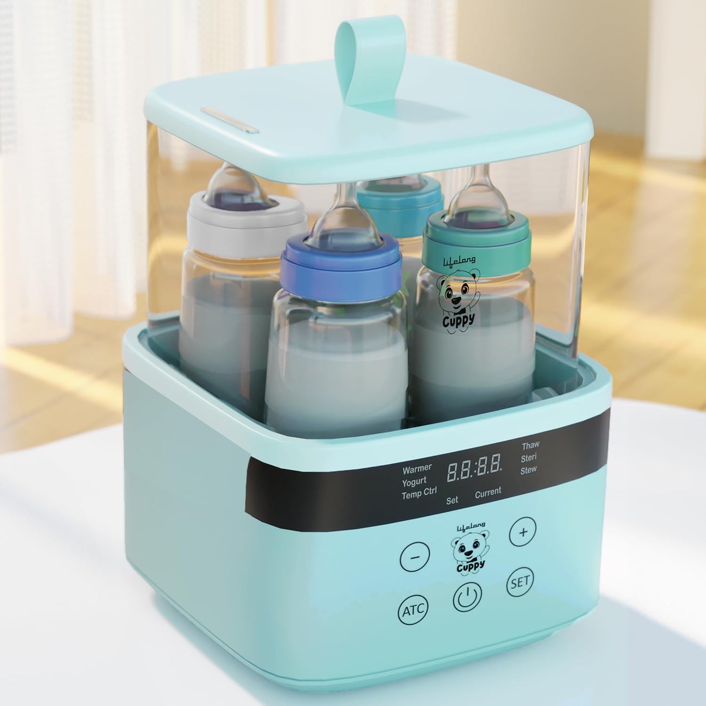 Lifelong Cuppy 4In1 Baby Feeding Bottle Sterilizer & Warmer | Steam Sterilizer, Bottle Warmer, Food Heater & Dryer | Fits 4 Bo