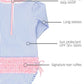 Rufflebutts Baby/Toddler Girls Long Sleeve One Piece Swimsuit - Blue Seersucker With Upf 50+ Sun Protection - 18-24M