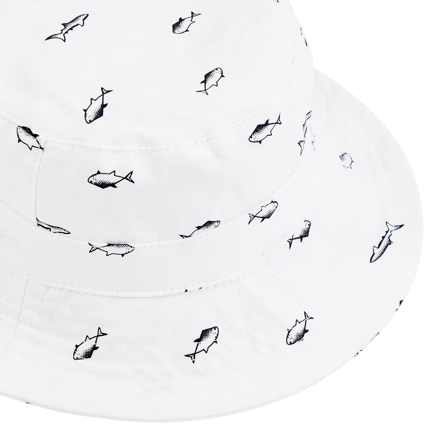Durio Baby Girl Sun Hat Sun Protection Hats Wide Brim , Summer Hat Beach Hat Toddler Hats For Girls Boys C White Fish 6-12 Month