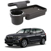 Oshotto (FT04) Foldable Car Auto Headrest Rear Back Seat Table Drink Food Cup Tray Holder Compatible with BMW X5  Black