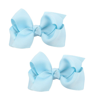 Koolgil Baby Girl's 2Pcs Cute 3 Inch Pure Color Bow-knot Hair Clip for Photography Travel Daily Life (Light Blue)