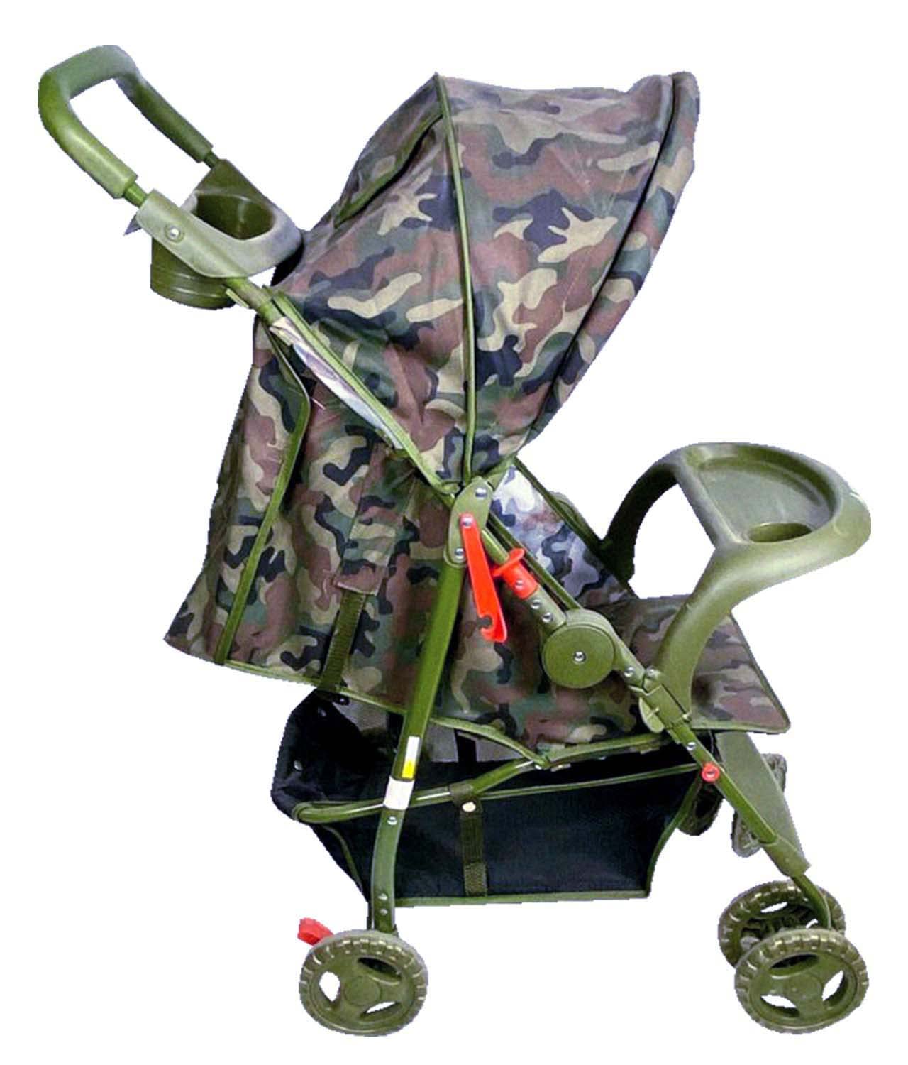 Amoroso Single Baby Stroller - Four Wheels, Lightweight, Convertible With Extra Storage Space - Foldable With Sun Protection Hoo