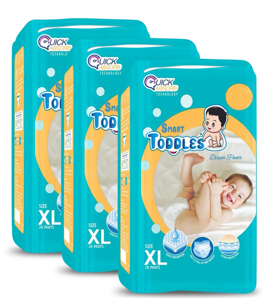Smart Toddles Baby Diaper Pants 78 (Size  Xl) Combo Of 3 With Quick Absorption Technology And Extra Protection | Easy To Pull U