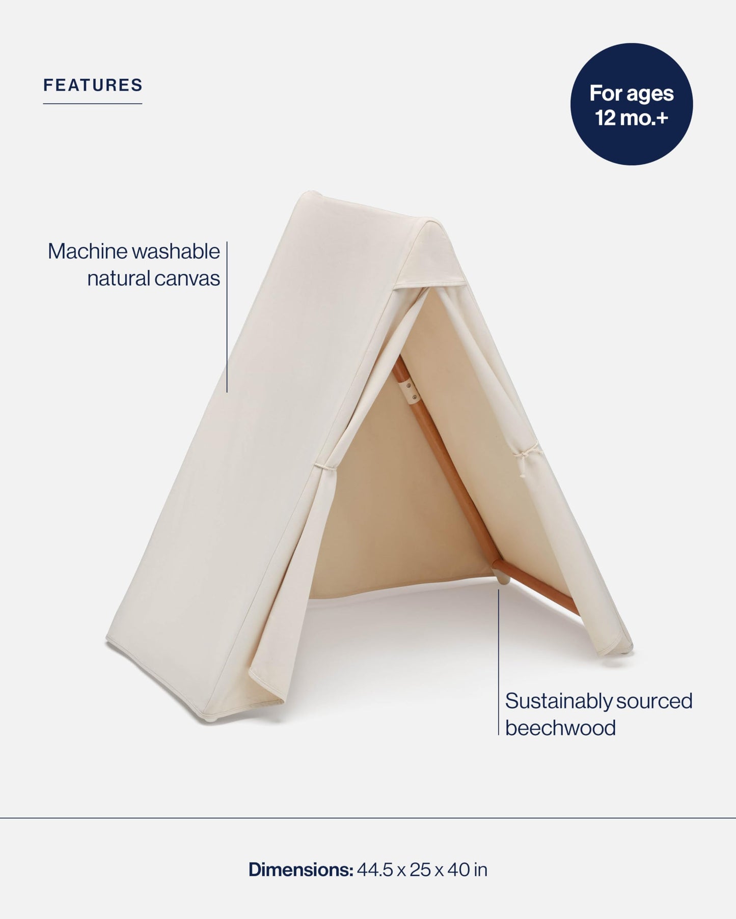 Lalo Play Tent - Indoor Tent For Kids And Toddlers, Made Of Fsc Certified Beechwood & Natural Canvas, Easy Setup, Perfect Indoor