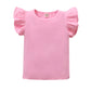 Lysmuch Toddler Baby Girls Ruffle Sleeve Shirt Plain Solid Sleeveless Tshirt Top Blouse Kids Casual Clothes(Pink, 12-18 Months)