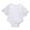 Infant Baby Girl White Lace Ruffles Sleeve Romper Sunsuit Bodysuit (80Cm/6-12 Months)