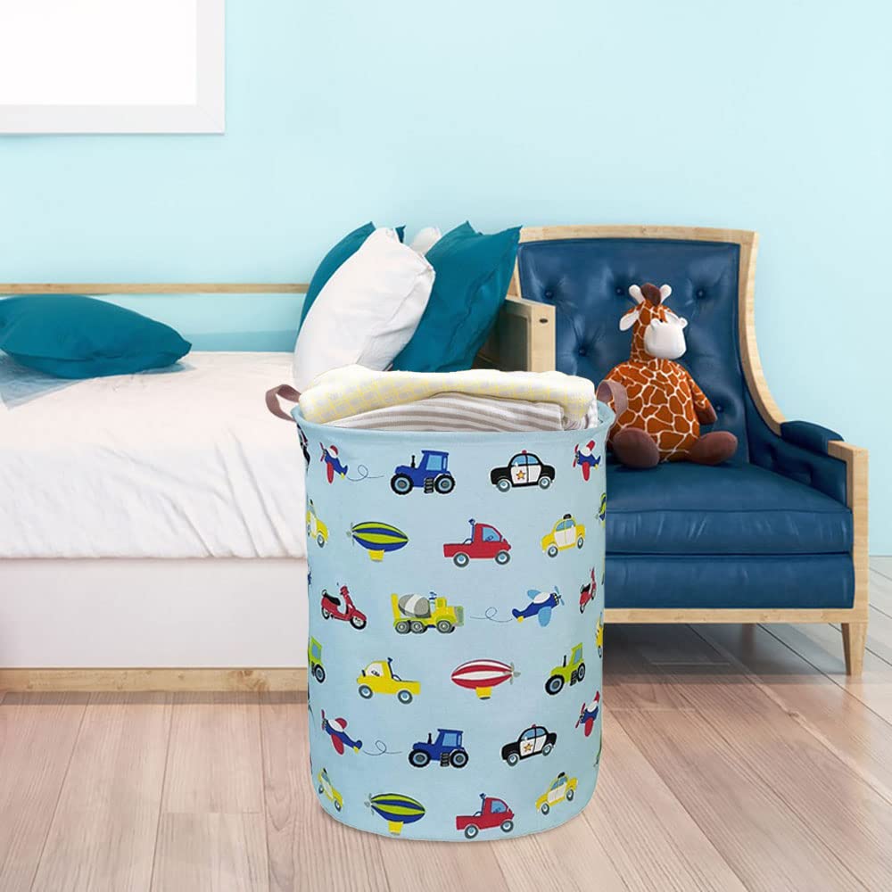 Hkec Kids Laundry Basket,Boys Toy Storage Bin,Baby Dirty Clothes Hamper,Nursery Hamper For Bedroom,Gift Baskets(Car)