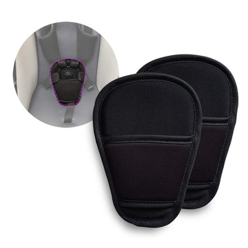 Seedfuture Baby Stroller Seatbelt Crotch Cushion Black 2 Piece, Universal Pram Belt Pads For Newborns Infants Kids, Pushchair Se