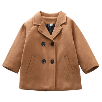 Mubineo Toddler Boy Girl Winter Basic Plain Trench Coat Warm Thick Coats (Brown, 5T)