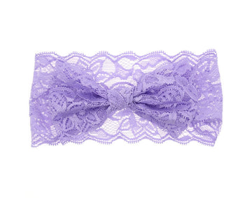 Koolgil Baby Girl'S Elegant Lace Bow Knot Headband Children'S Rhinestone Pearl Lace Headband For Birthday Party Photography (Lav