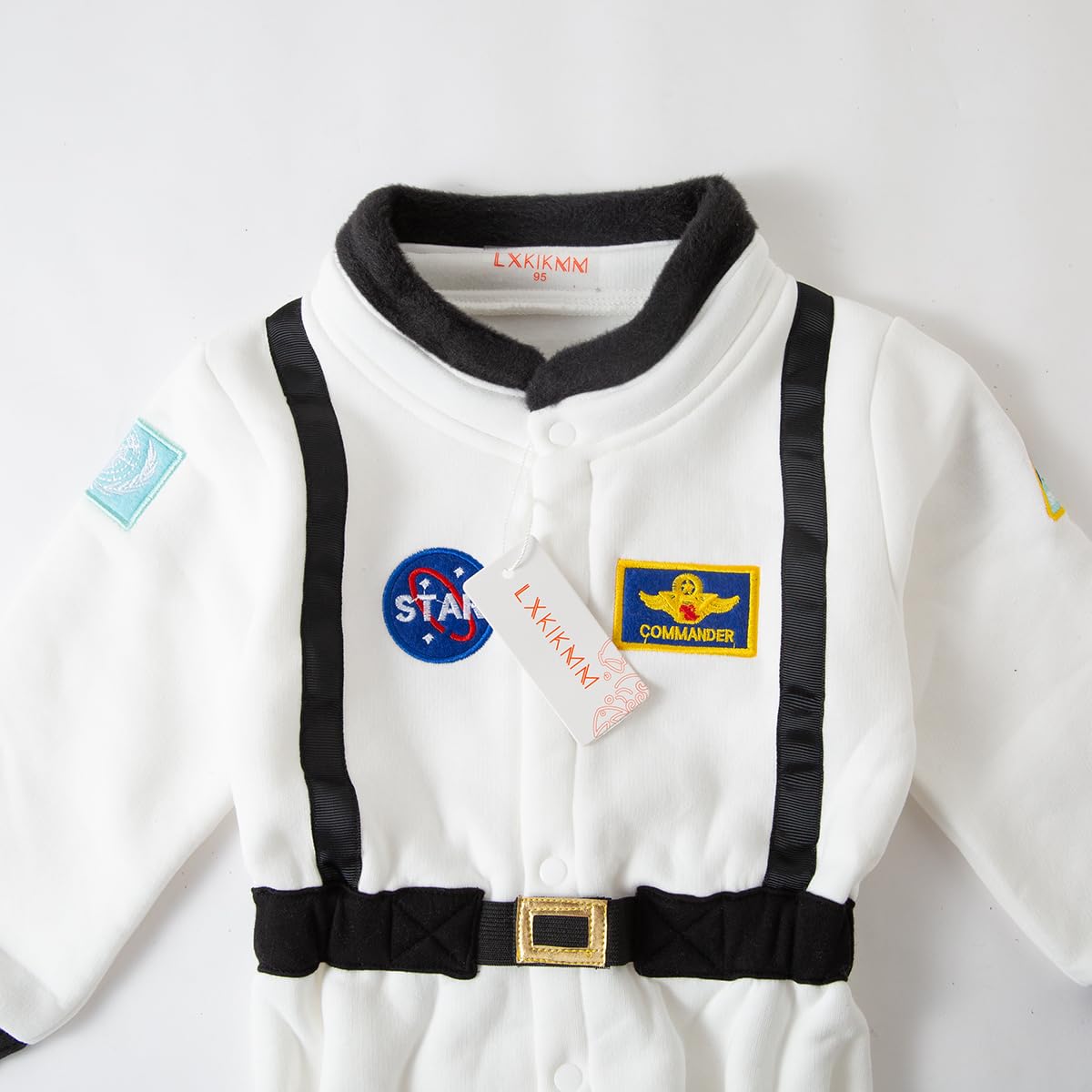 Lxkikmm Baby Toddler Boy Astronaut Costume Space Suit Cosplay Party Jumpsuit Halloween Rompers,White 3-4 Years