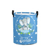 Custom Polka Dot Cute Elephant Laundry Basket Handles Collapsible Hamper Foldable Storage Bin Living Room Office Bathroom Bedroo
