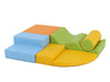 IGLU Soft Play Equipment Climb and Crawl Playground for Kids - 6 XL Forms (Blue/Orange)