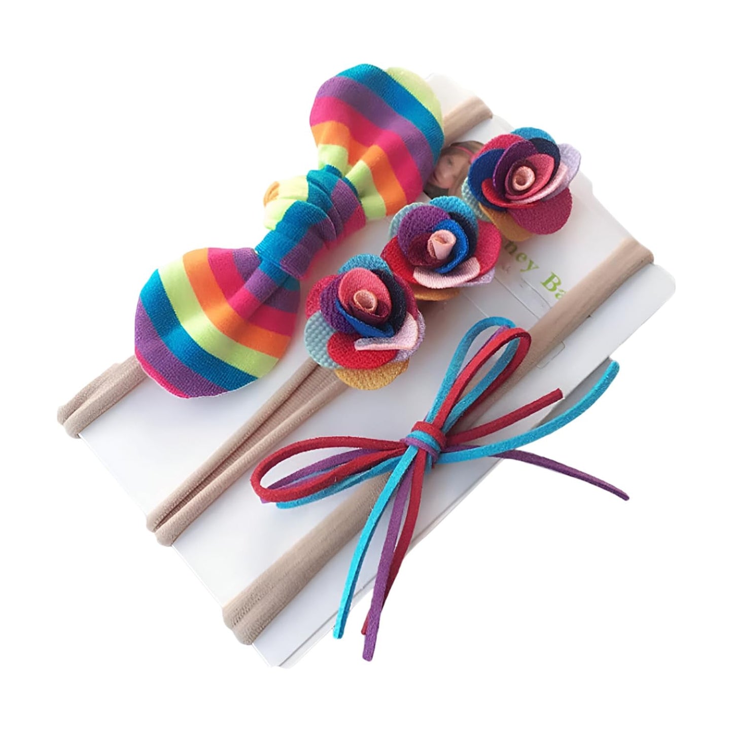 Syga 3 Pcs Baby Headband Naylon Bow Stretchable Hairband Suitable For Newborn Infant Toddler Kids 03 Year (Multicolor)