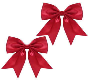 3.5 Inch Satin Hair Bow Hair Clips for Little Girls Baby Toddler Women Kids Bowknot Hair Clip Hairpin Barrettes 2 Pack TSFJ81 (R
