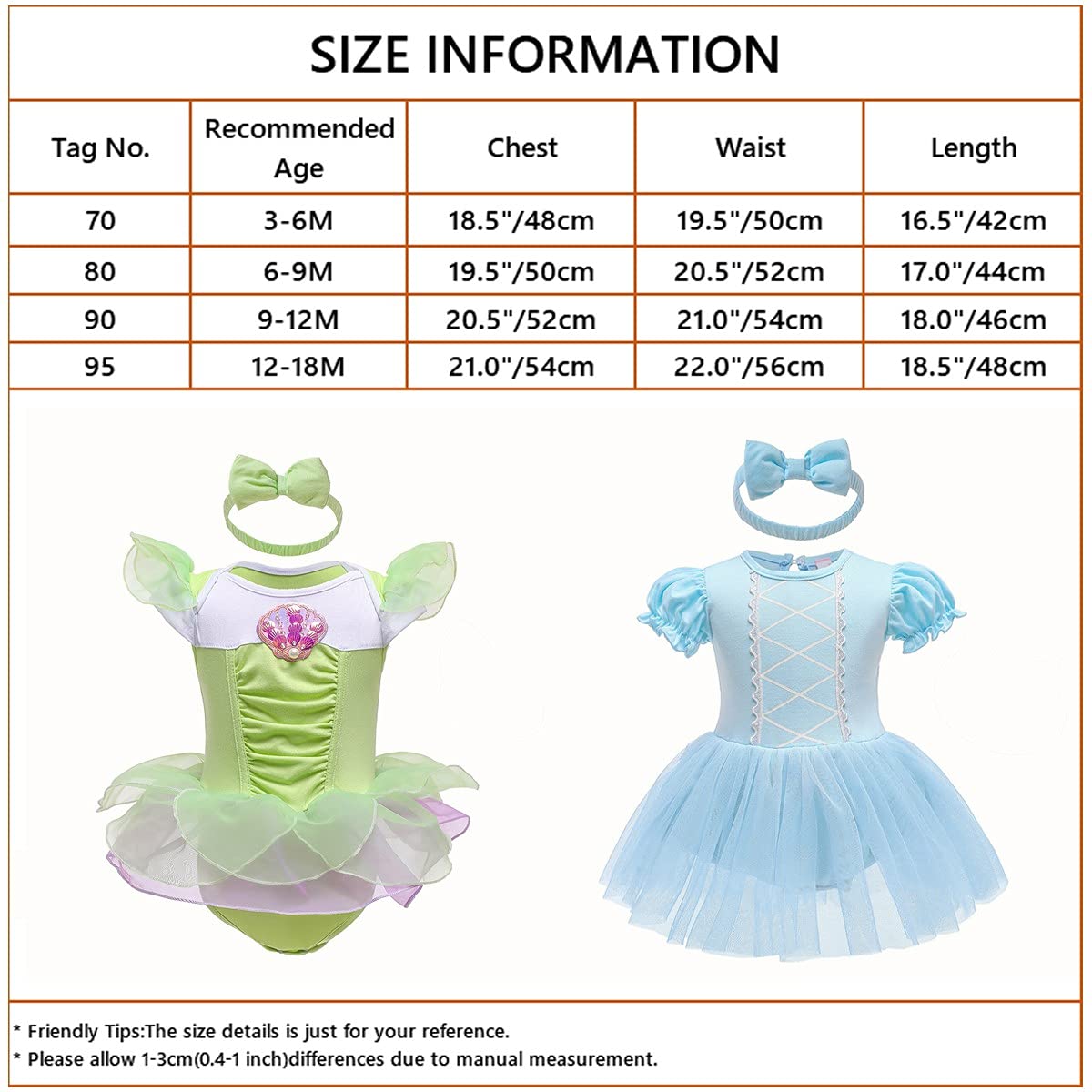 Myrisam Baby Girls Flower Fairy Princess Birthday Bodysuit Romper Tutu Dress Christmas Halloween Costumes W/Headband