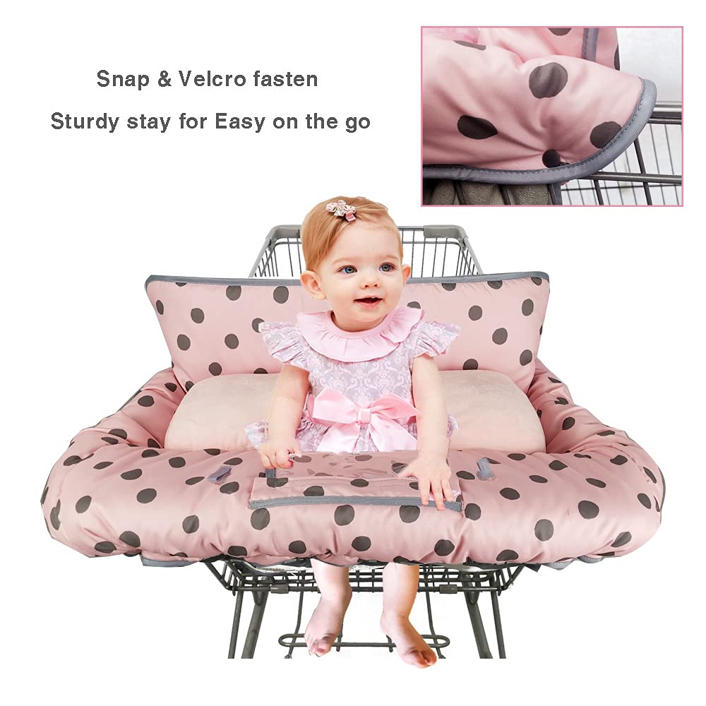Dodo Nici Shopping Cart Cover For Baby/Toddler With Pillow, Cozy High Chair Cover, Pink