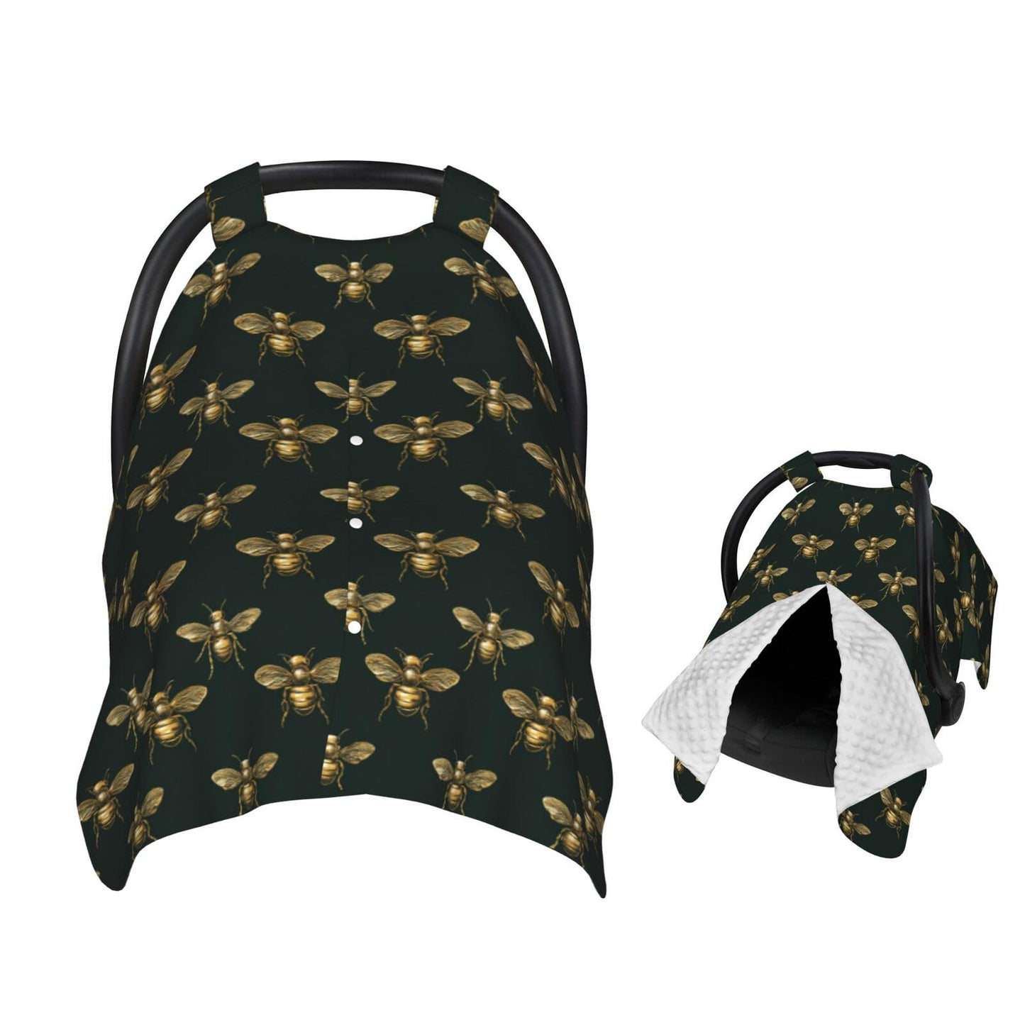 Muishi Gold Bees Baby Car Seat Canopy Nursing Cover for Newborn Car Seat Breastfeeding Covers Blanket Newborn Shower Gift