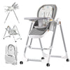 Taleco Gear Foldable Baby High Chair, 3-In-1 High Chairs For Babies And Toddlers With Removable Seat & Tray, 4 Locking Wheels, A