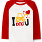 Valentine Shirts Toddler Boys Girls Raglan Long Sleeve Tees Little Kids Excavator I Dig You Tops 7 Years