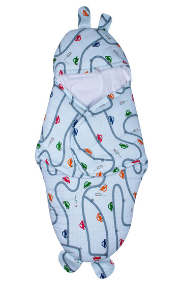 mittenbooty Bunny Wrapper or Swaddle in Ultra Soft Car Muslin Fabric Multicolour