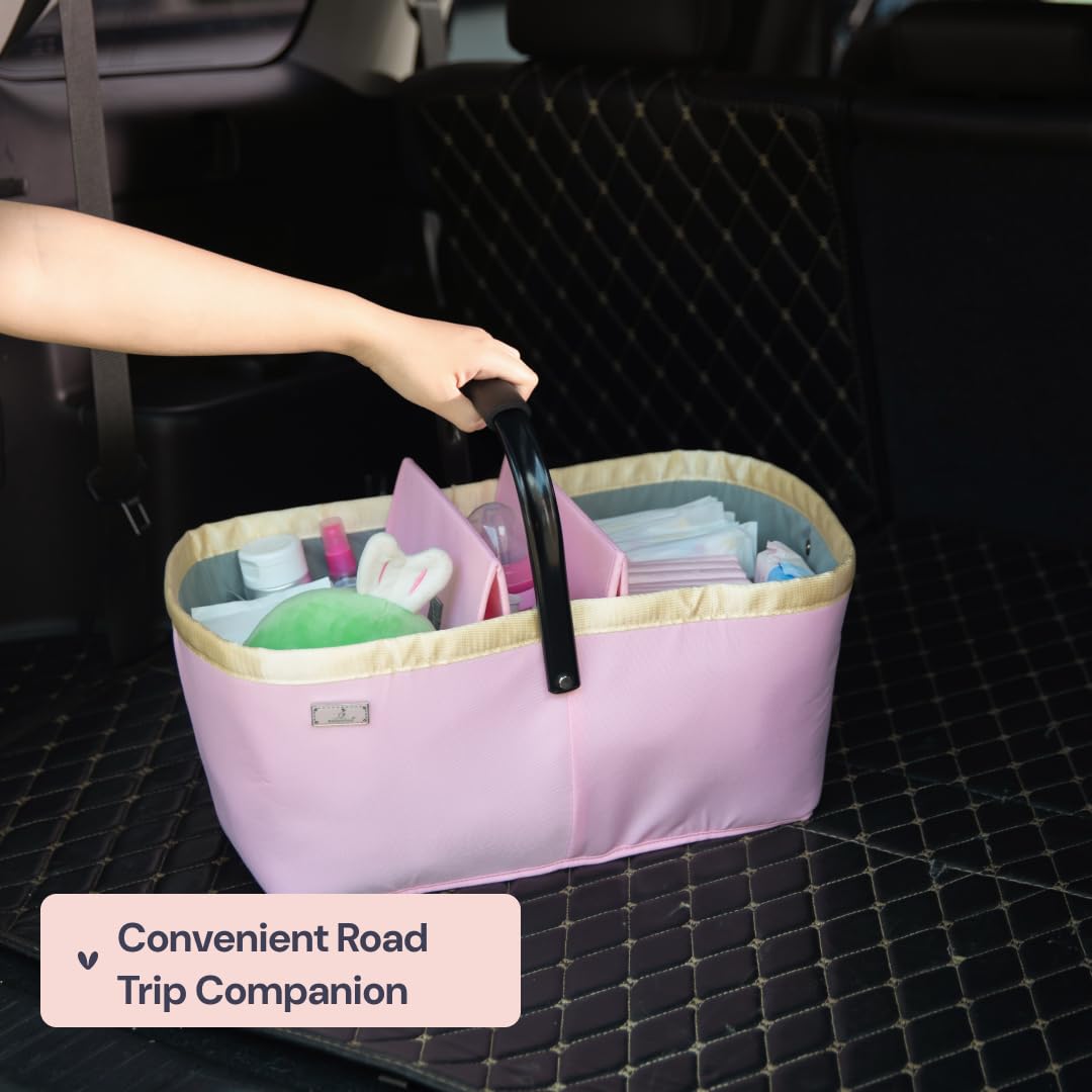 Babbleroo Diaper Caddy: Large Capacity Diaper Organizer Basket, Perfect For Storing Baby Wipes, Diapers & Baby Essentials. Spaci