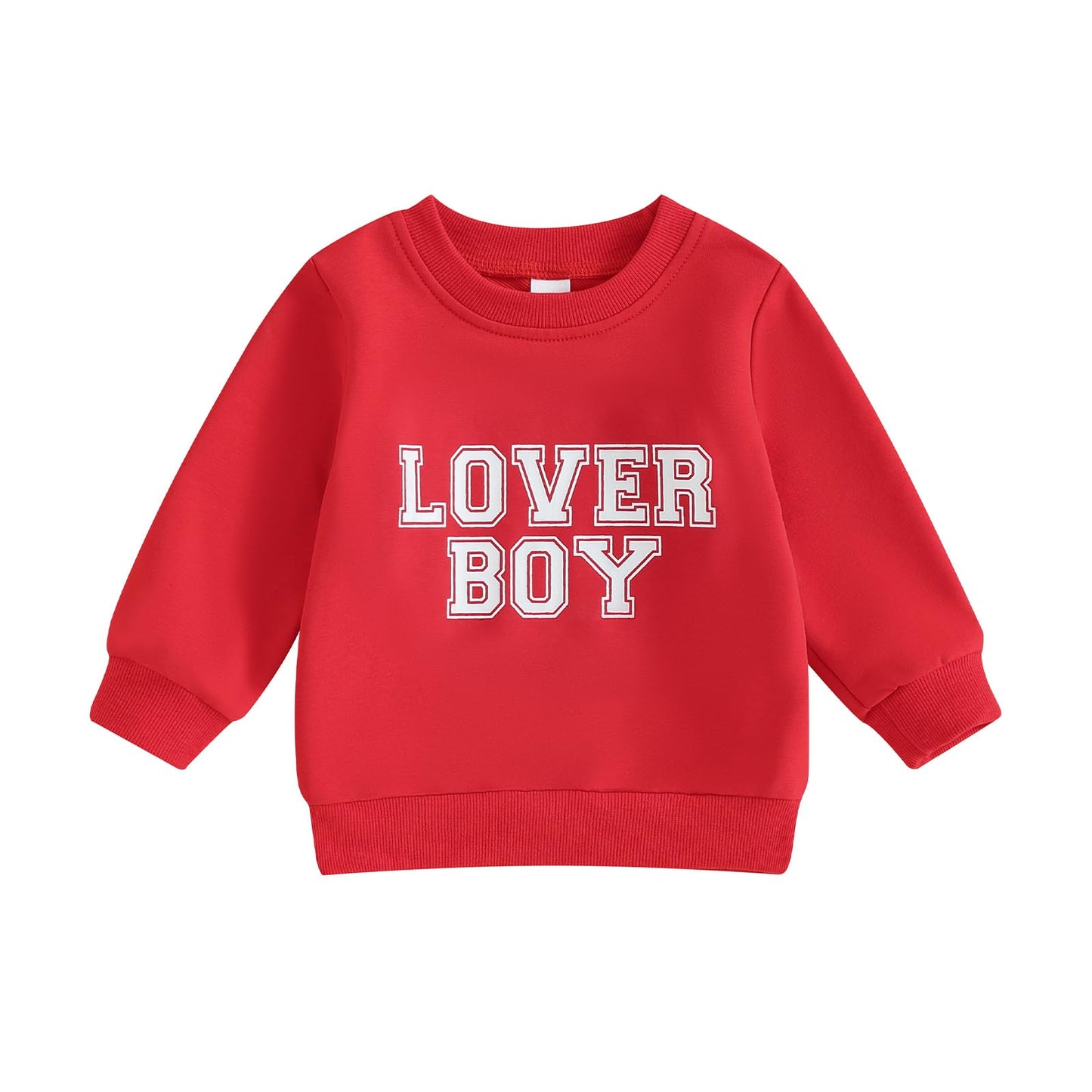 Jlkgicf Toddler Girl Boy Valentines Day Outfit Lover Boy Sweatshirt Crewneck Long Sleeve Pullover Baby Valentine'S Clothes(Red L
