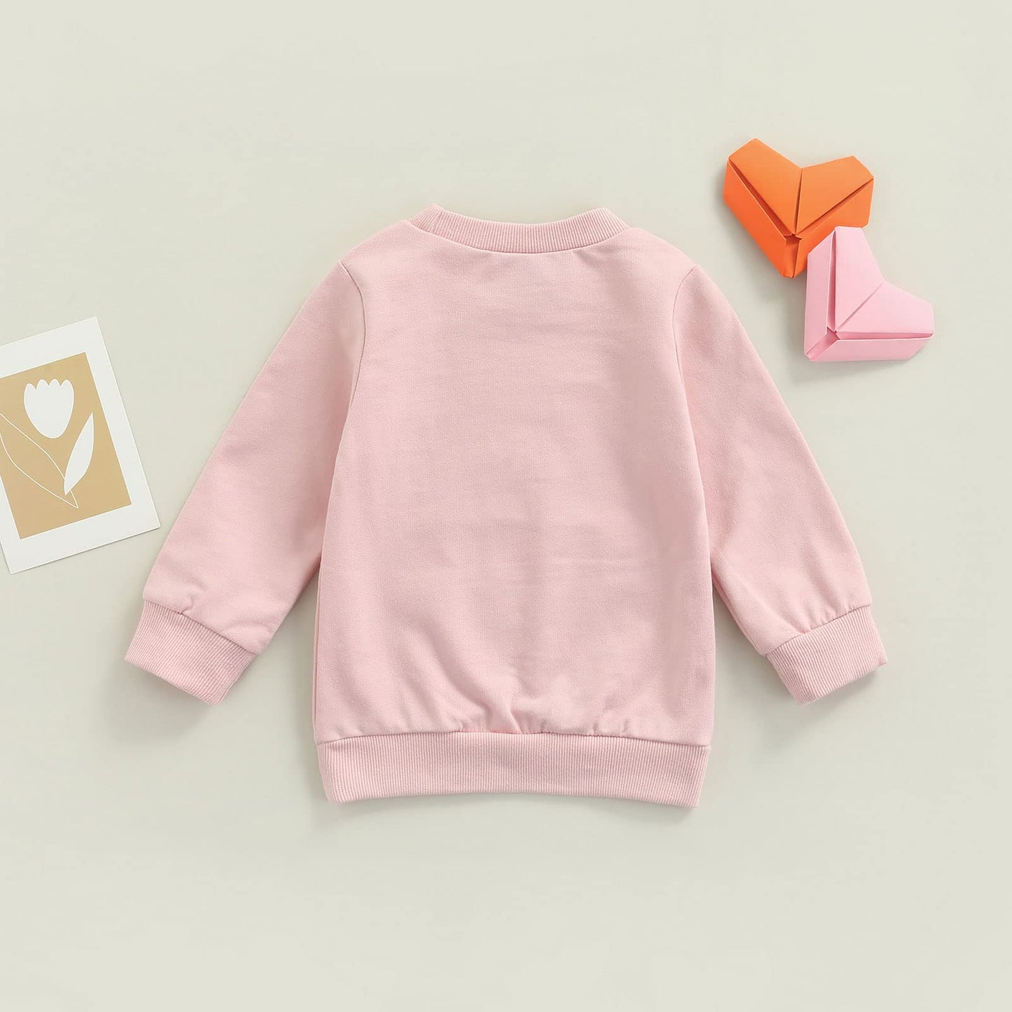 Beqeuewll Baby Girl Valentines Day Outfit Love You More Letter Crewneck Sweatshirt Baby Long Sleeve Sweater Tops Spring Clothes