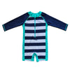 Baby Beach One-Piece Swimsuit Upf 50+ -Sun Protective Sunsuit,Blue 24/36M,3T