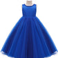 Baby Girl Party Wedding Easter Dress Blue, Sleeveless Floor Length Tutu Tulle Dance Gown 1St Birthday 12-18Months