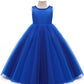 Baby Girl Party Wedding Easter Dress Blue, Sleeveless Floor Length Tutu Tulle Dance Gown 12 Months 1St Birthday