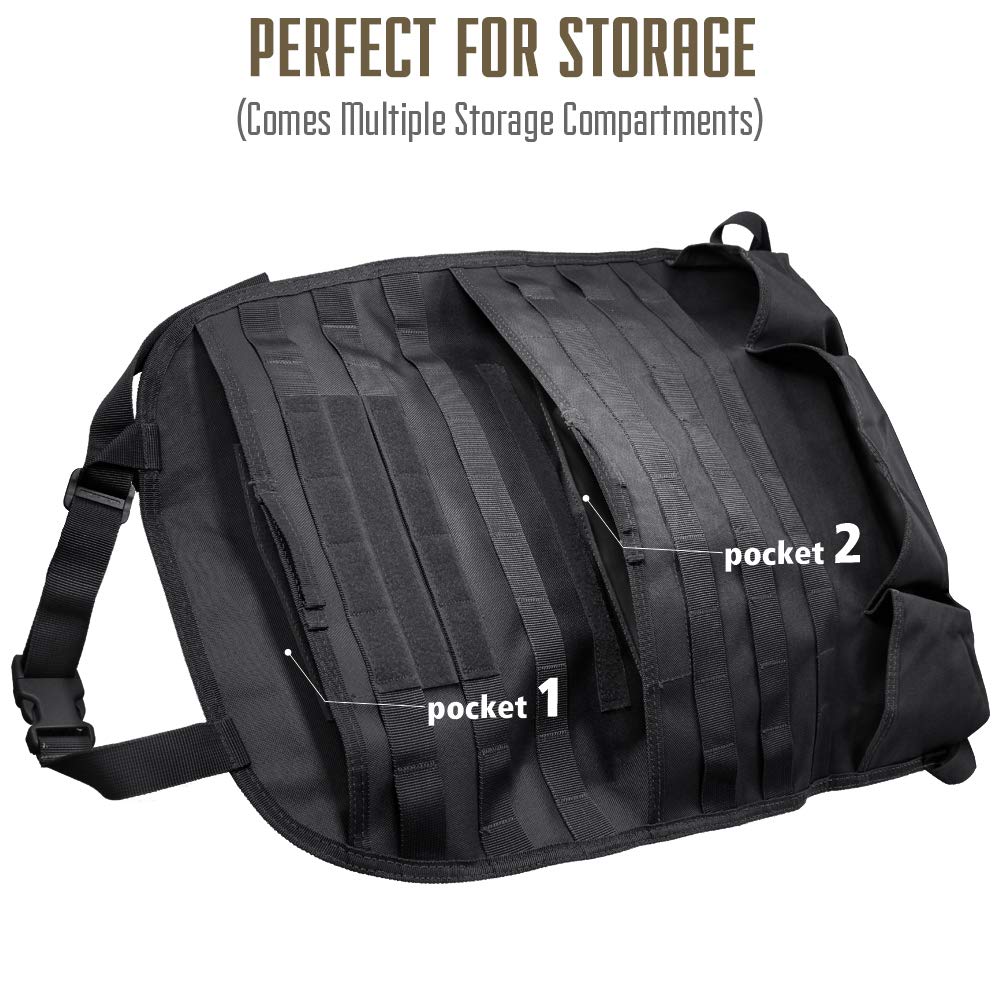 Wynex Tactical Car Seat Back Organizer, Molle Panel Back Seat Protector, Universal Vehicle Seat Cover For Molle Pouches And Trav