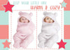 Oscar Home Hooded Swaddle Wrapper Baby Blanket Sleeping Bag for Babies Pack of 2 (09 Months, White & Pink)