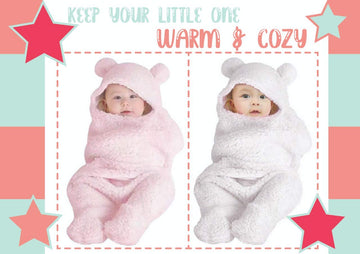 Oscar Home Hooded Swaddle Wrapper Baby Blanket Sleeping Bag for Babies Pack of 2 (09 Months, White & Pink)