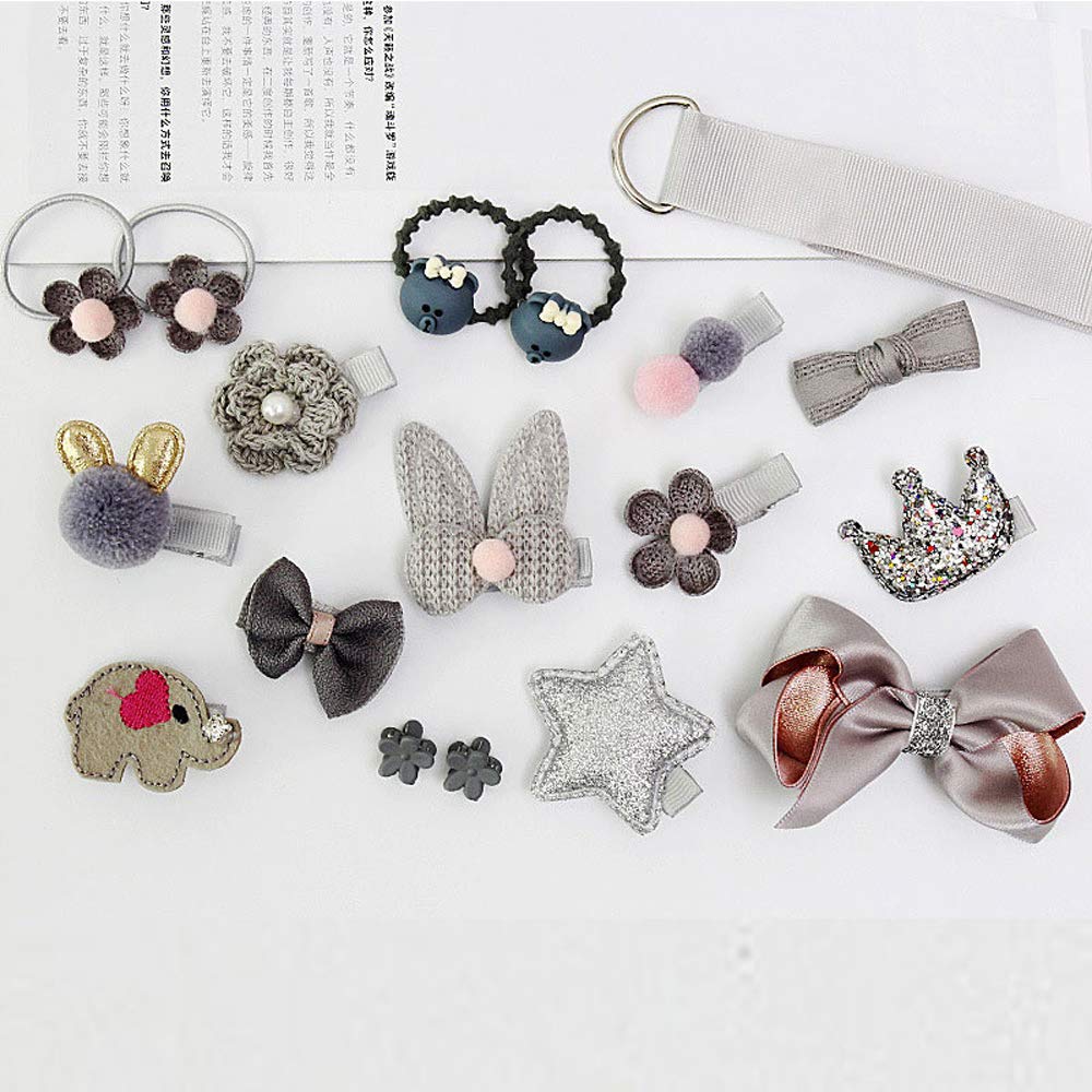 Zocone Baby Hair Clips And Hair Ties, 54Pcs Cute Bow Hairpins Elastic Hair Bands Holders, Hair Accessories For Baby Girls Toddle