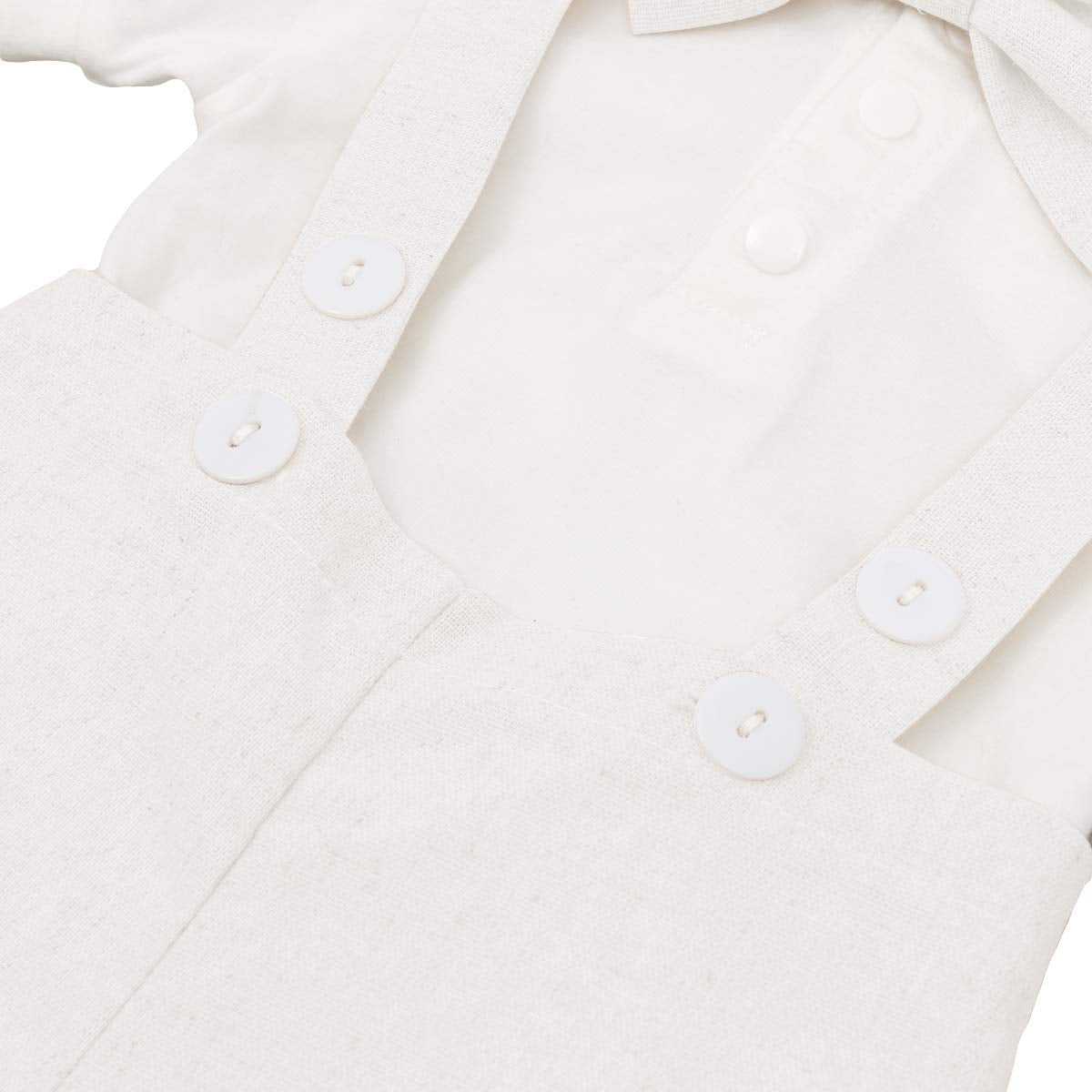 Baby Boys Formal Suit Gentleman Bowtie + Summer Short Sleeve Romper + Suspenders Shorts Button Bib Pants Wedding Tuxedo Outfits