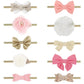 Snowie Soft Hair Band For Girls Kids, 10Pcs Bow Headbands For Baby Girl Hairband Accessories, Stretchy Hairbands For Kids Hair B