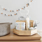 Ecoade Wooden Diaper Caddy Organizer - 360 Degrees Rotating Caddy With Removable Dividers, Nursery Diaper Organizer